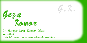 geza komor business card